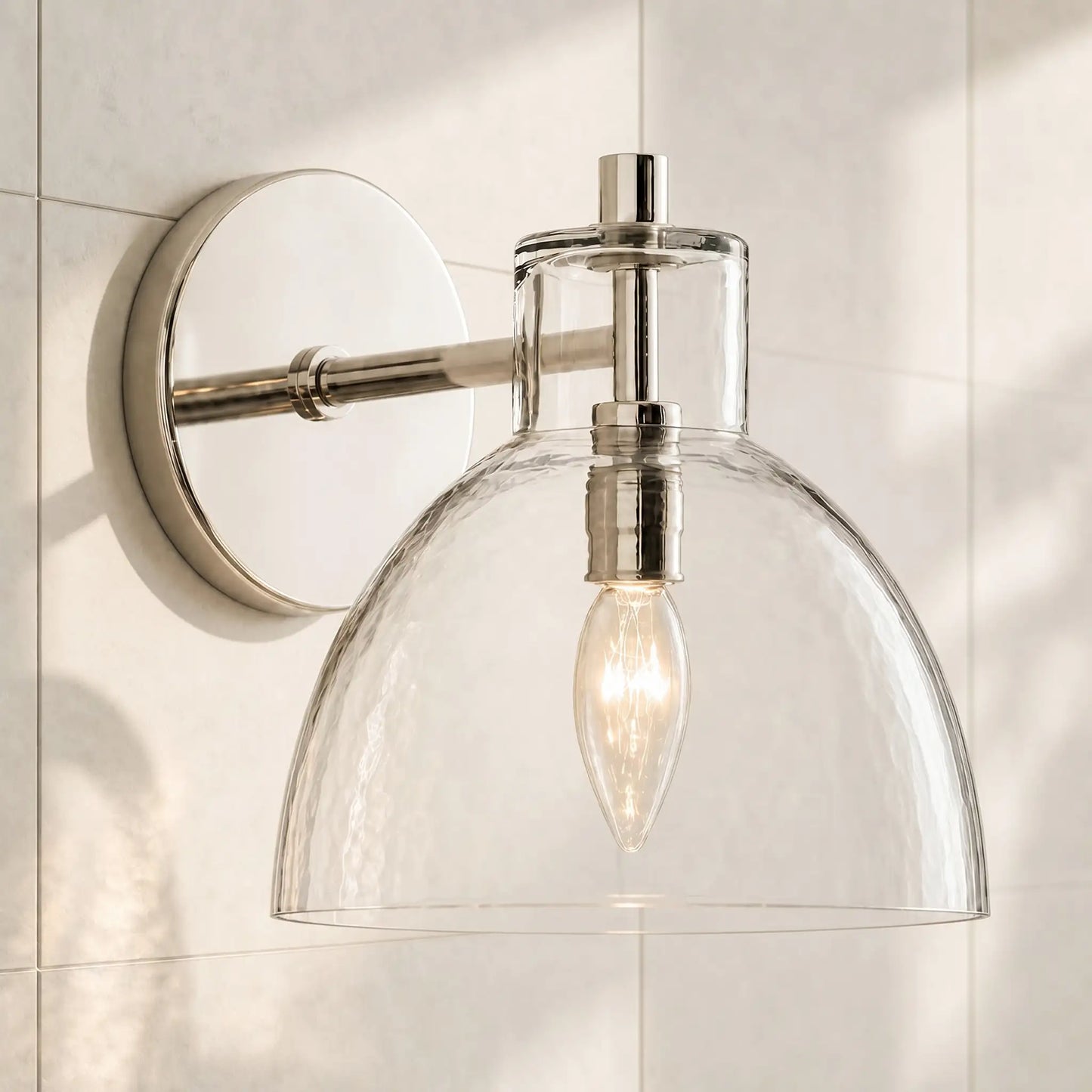 Lioren Antique Brass Recycled Glass Wall Sconce