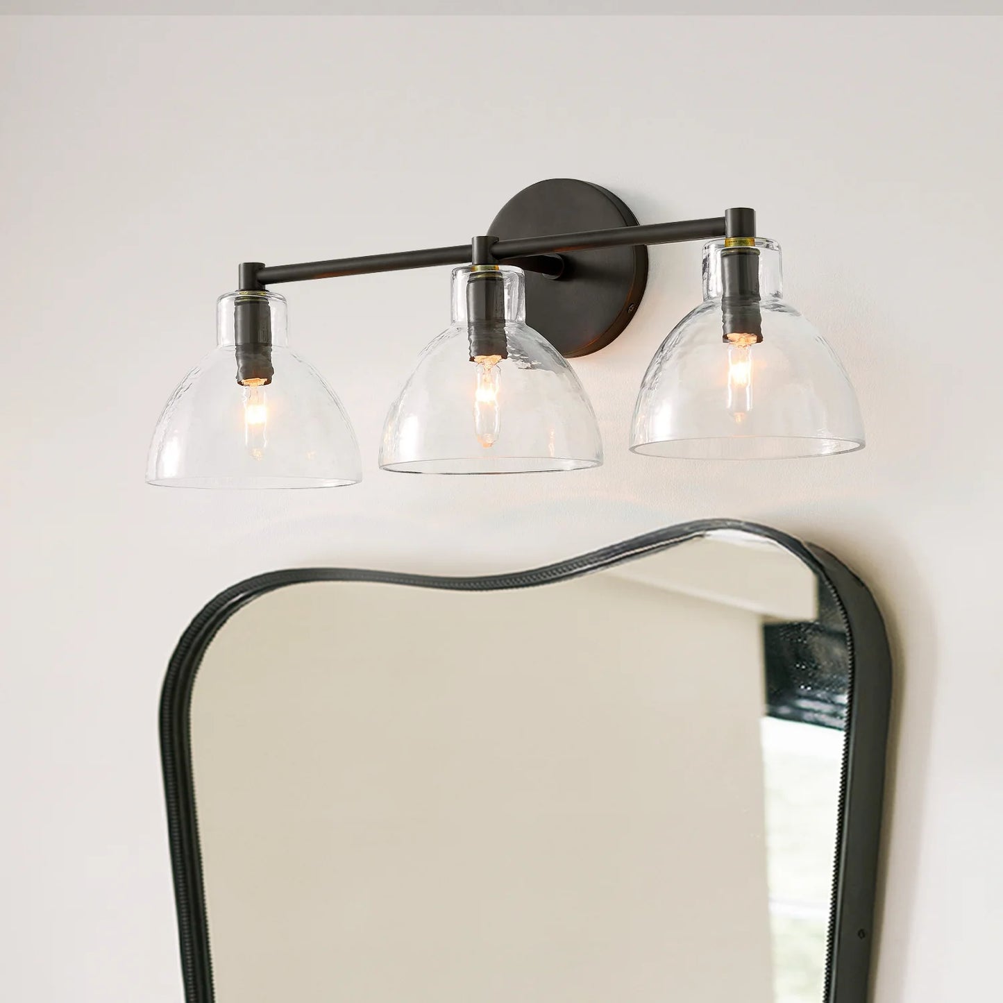 Lioren Antique Brass Recycled Glass Wall Sconce