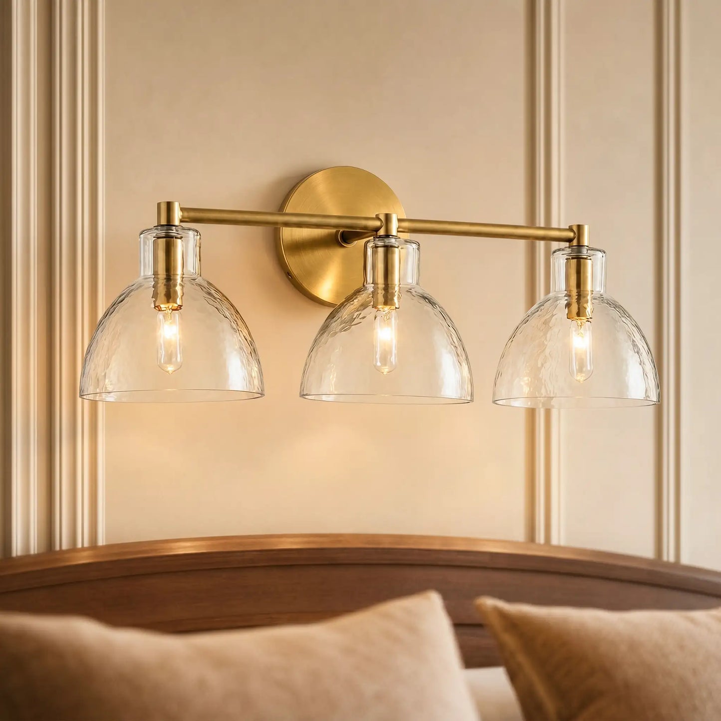 Lioren Antique Brass Recycled Glass Wall Sconce