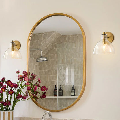 Lioren Antique Brass Recycled Glass Wall Sconce