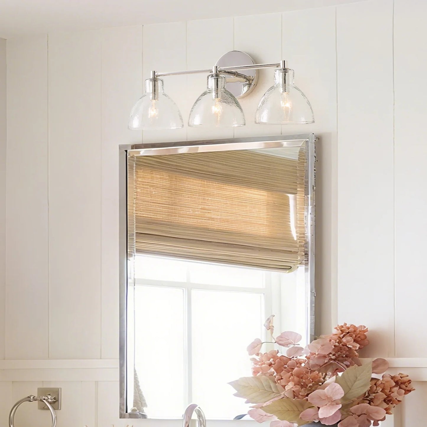 Lioren Antique Brass Recycled Glass Wall Sconce