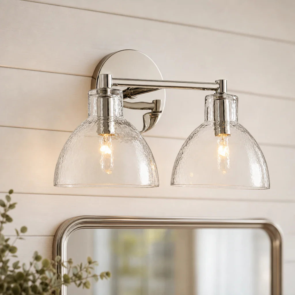 Lioren Antique Brass Recycled Glass Wall Sconce