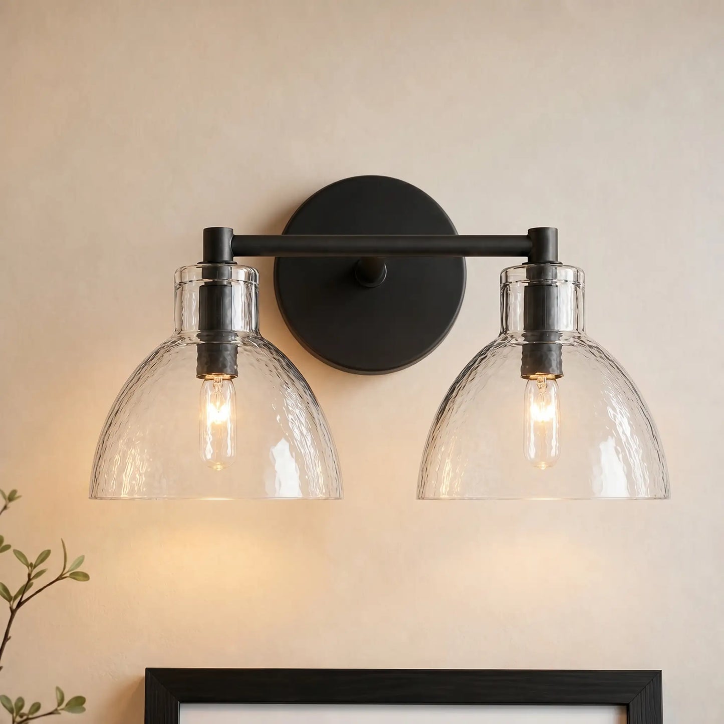 Lioren Antique Brass Recycled Glass Wall Sconce