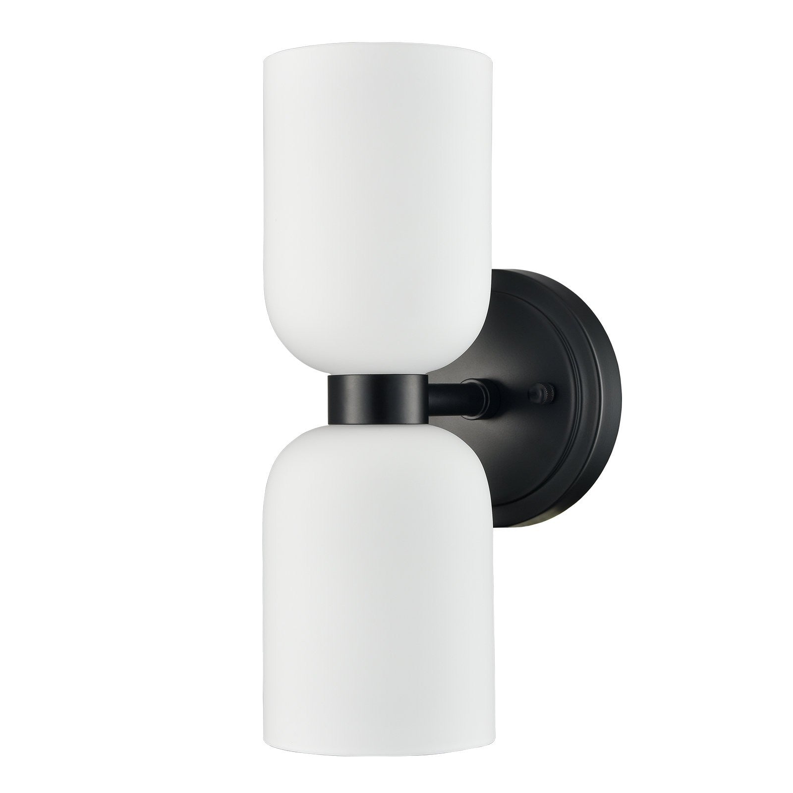 Mynith Milky Glass Tube Up Down Vanity Wall Sconce