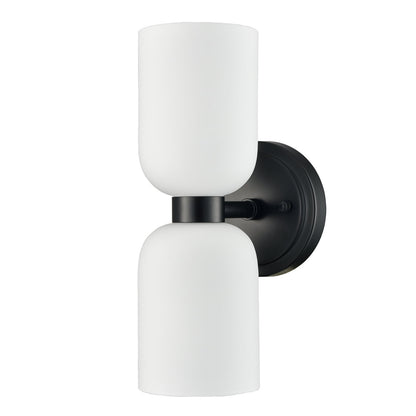 Mynith Milky Glass Tube Up Down Vanity Wall Sconce