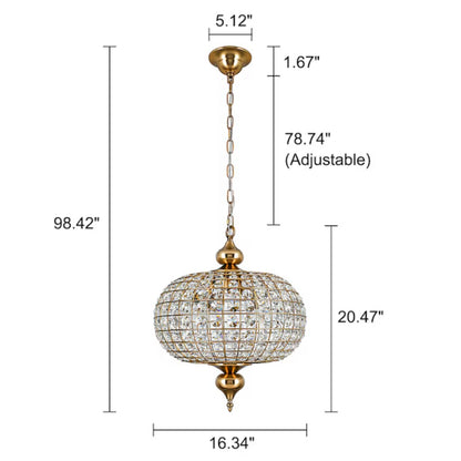 Dion Luxury Antique Brass French Country Crystal Large Chandelier