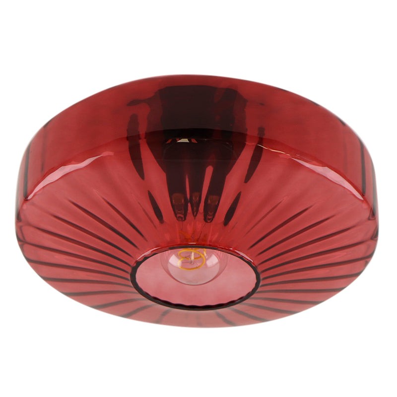 Ember Vintage Multi Color Water Ripple Glass Ceiling Light