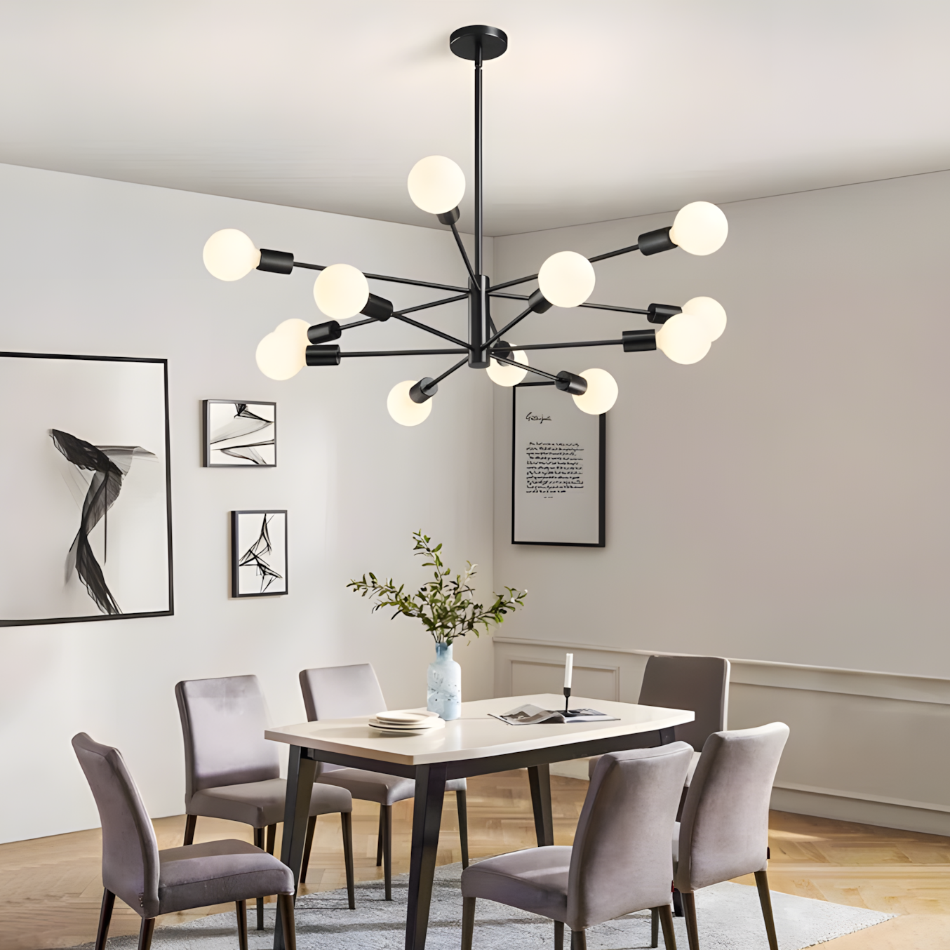Drayven Modern Tiered Sputnik Metal Chandelier