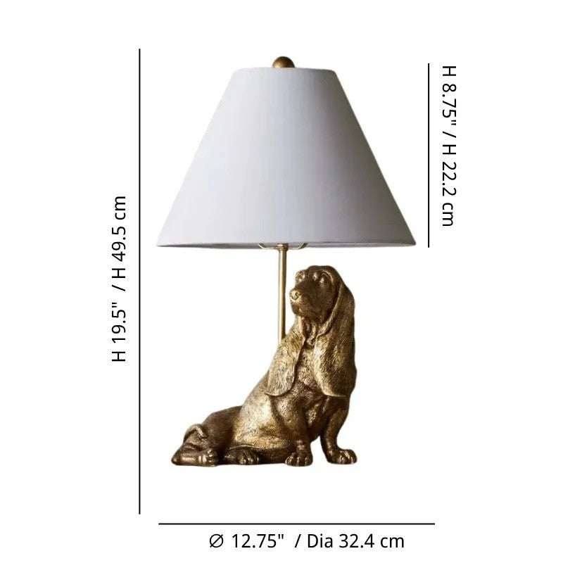 Aurea Unique Animal Table Lamp - Dog Sculptural Accent Lighting for Bedroom & Living Room