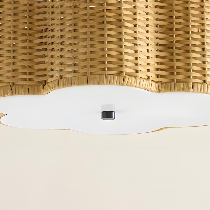 Tranquil Bohemian Style Flower Rattan Ceiling Light