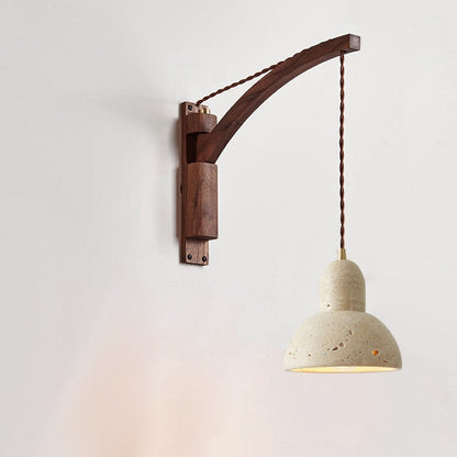 Josiah Modern Solid Wood Travertine Wall Lamp
