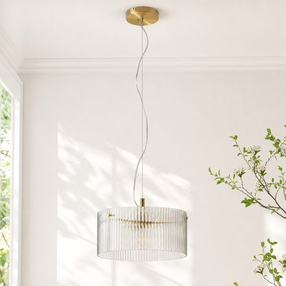 Erisen Farmhouse Ribbed Glass Pendant Light