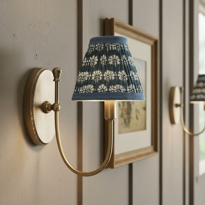 Orphelyx French Brass Fabric Shade Sconce Light