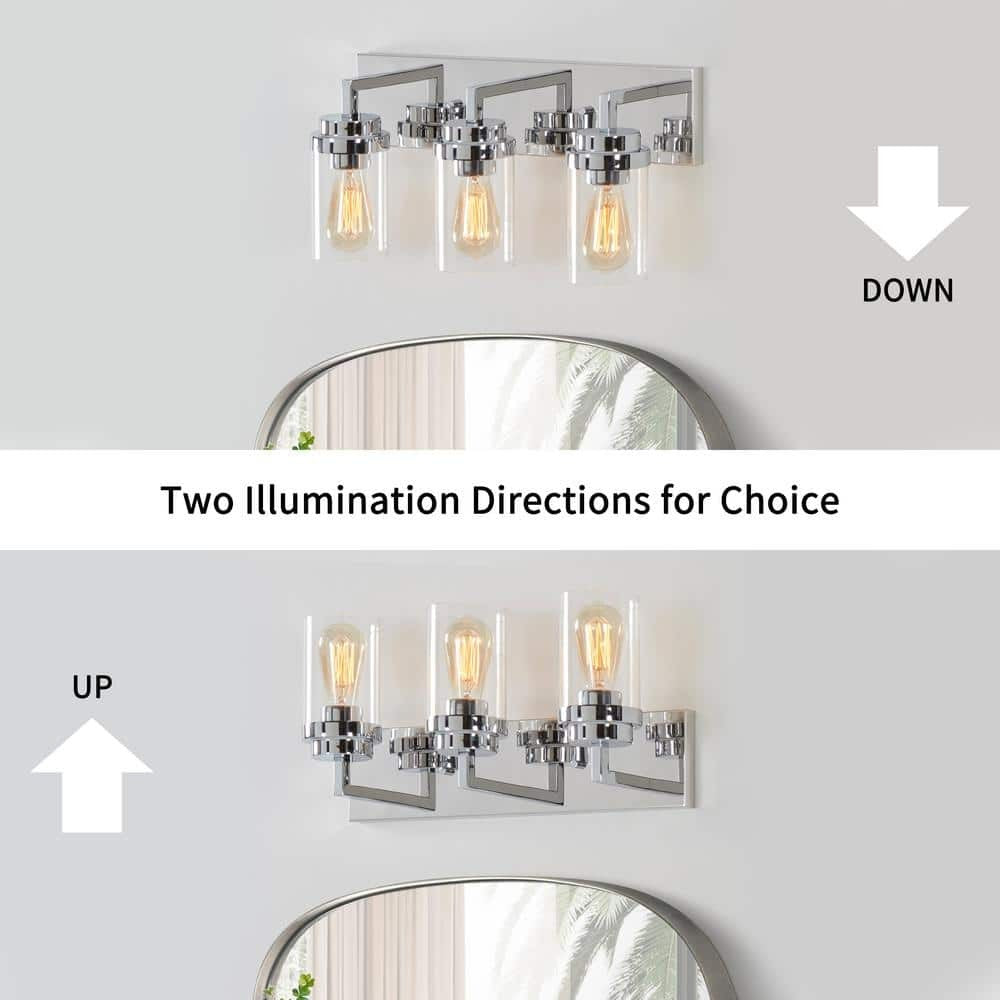 Pyros Farmhouse Clear Glass Cylinder Vanity Wall Light