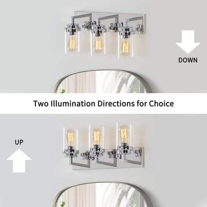 Pyros Farmhouse Clear Glass Cylinder Vanity Wall Light