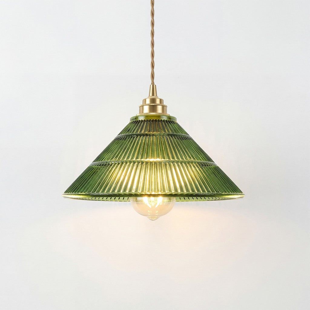 Draxith Retro Japanese Striped Stained Glass Droplight