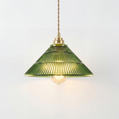 Draxith Retro Japanese Striped Stained Glass Droplight