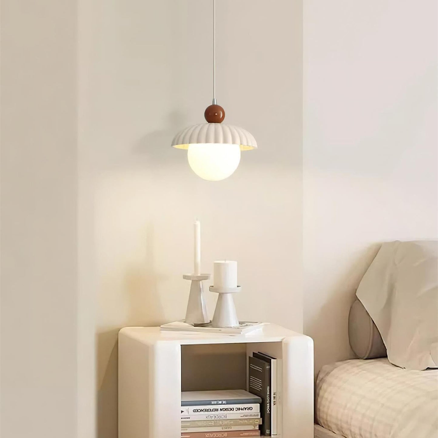 Brynley Cream Style Glass Flower Pendant Light