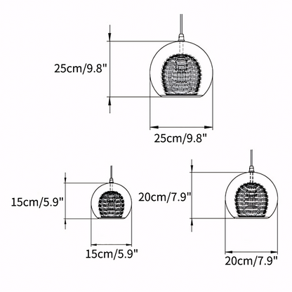 Nyxio Pleated Globe Glass Pendant Light