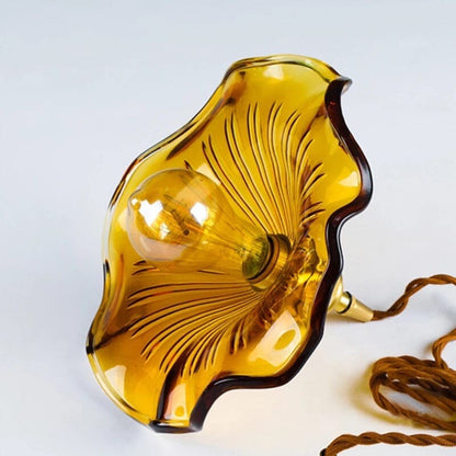 Liliana Retro Hibiscus Flower Glass Shade Pendant Light