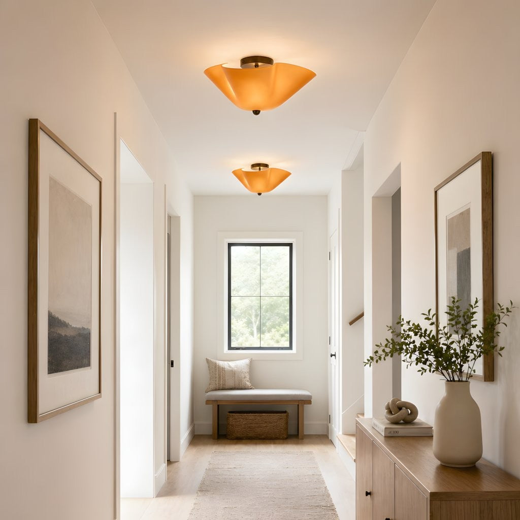 Esmay Modern Wavy Glass Fazzo Flush Mount Ceiling Light