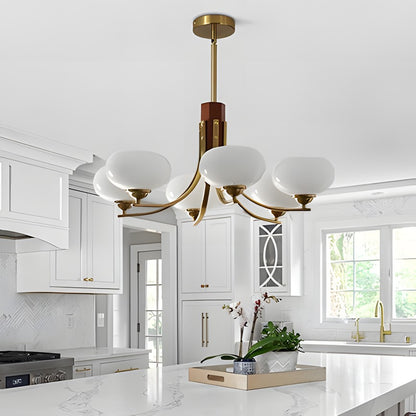 Juino Wood Farmhouse Milk Ball Sputnik Chandelier
