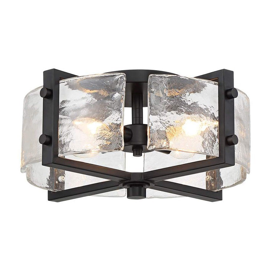 Piper Farmhouse Drum Glass Ceiling Light