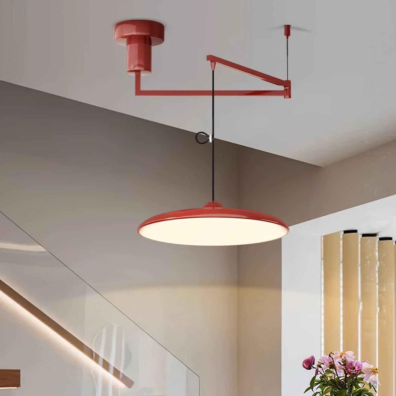 Delphin Colorful Swing Arm Flying Saucer Pendant Light