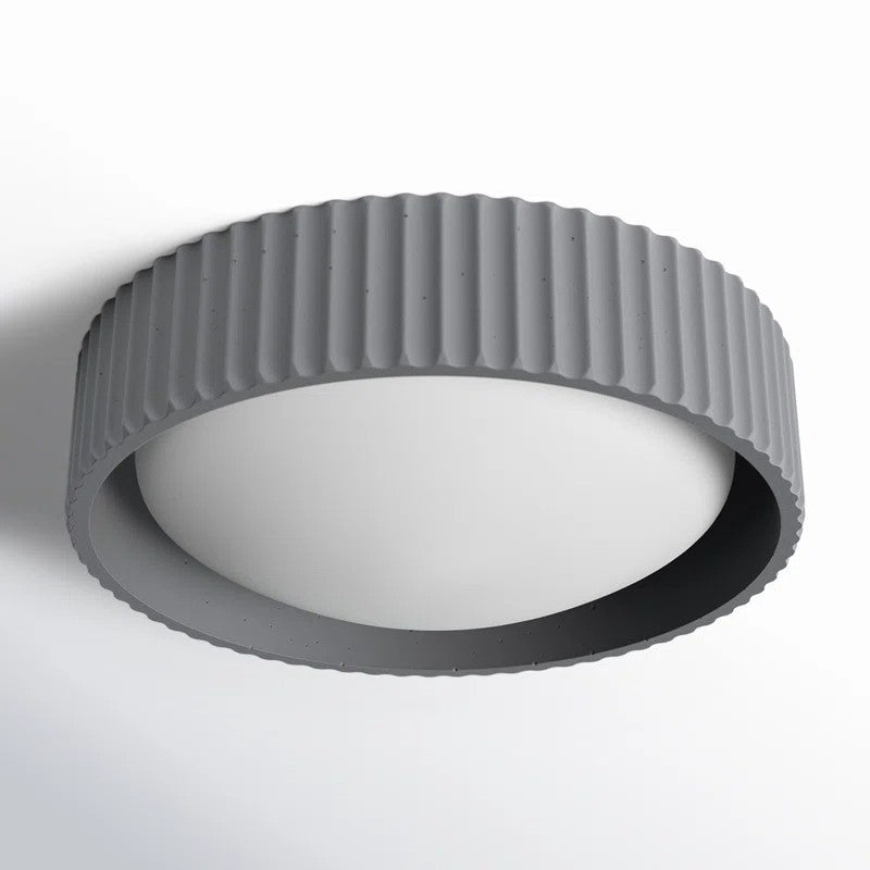 Arnold ‎Minimalist Round Led Fluted Concrete Ceiling Light