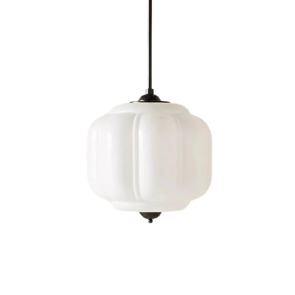Myric Vintage Milk Glass Oiled Brass Eloise Pendant Light