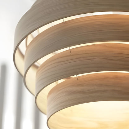 Emmeline Nordic Wood Multi Layer Pendant Light