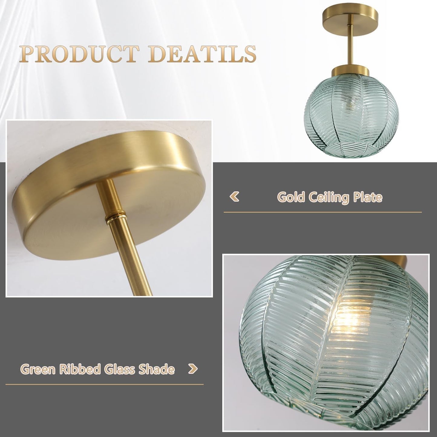 Syndrax Stripe Stained Glass Globe Ceiling Light
