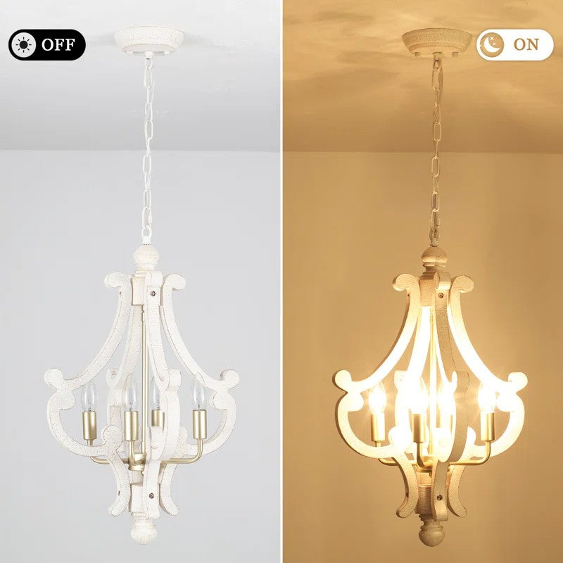 Astridina Rustic Antique Wooden French Country Chandelier