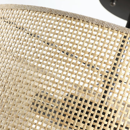 Zaylen Farmhouse Rattan Semi Flush Mount Ceiling Light