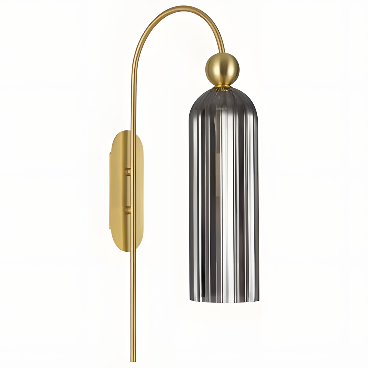Emrys Modern Gold Fluted Glass Cylinder Sconce