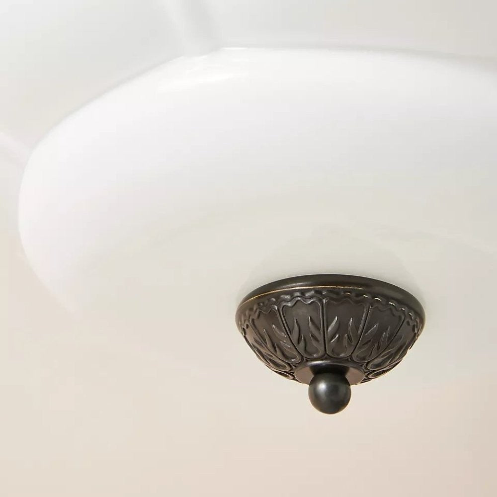 Cyrilith Vintage Milk Glass Oiled Brass Eloise Pendant light