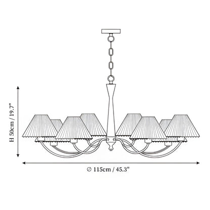 Axel Rustic Pleated Shade Wood Chandelier