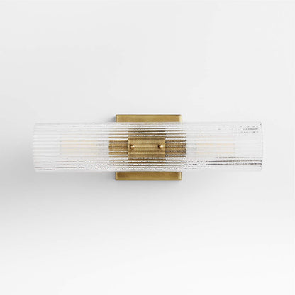 Joanna Modern 2/3 Light Ribbed Fluted Glass Wall Light