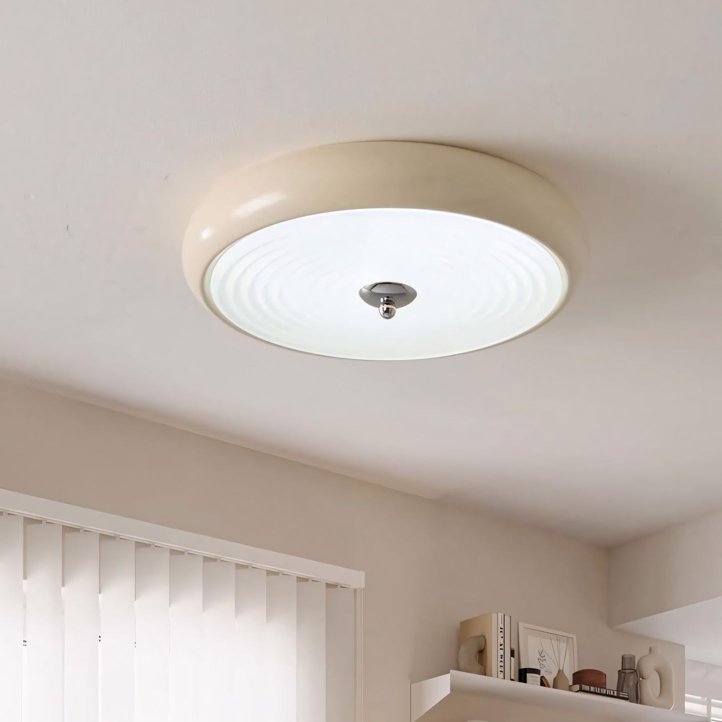 Laren Ribbed Glass Shade Led Circular Light