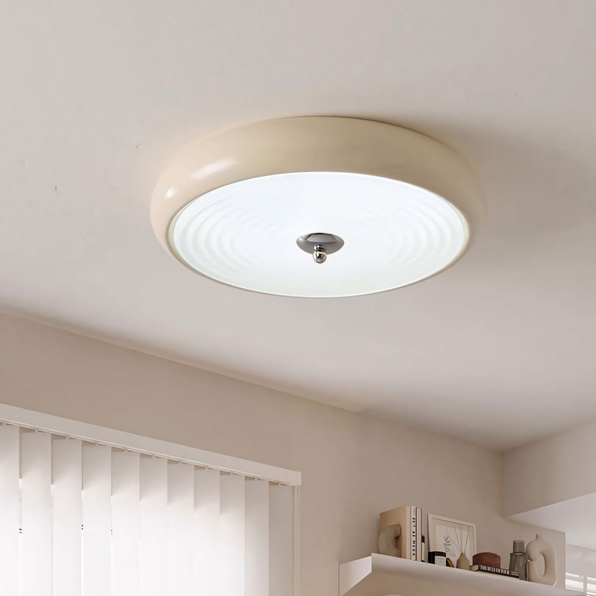 Laren Ribbed Glass Shade Led Circular Light