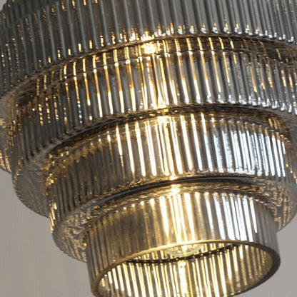 Kaelyn Bottle Shade Stained Striped Glass Pendant Light