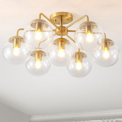 Richter Farmhouse Globe Glass Semi Flush Mount Ceiling Light