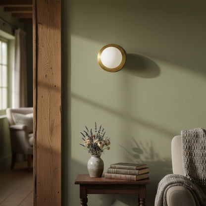 Oliver Vintage Glass Globe Flush Mount Wall Light