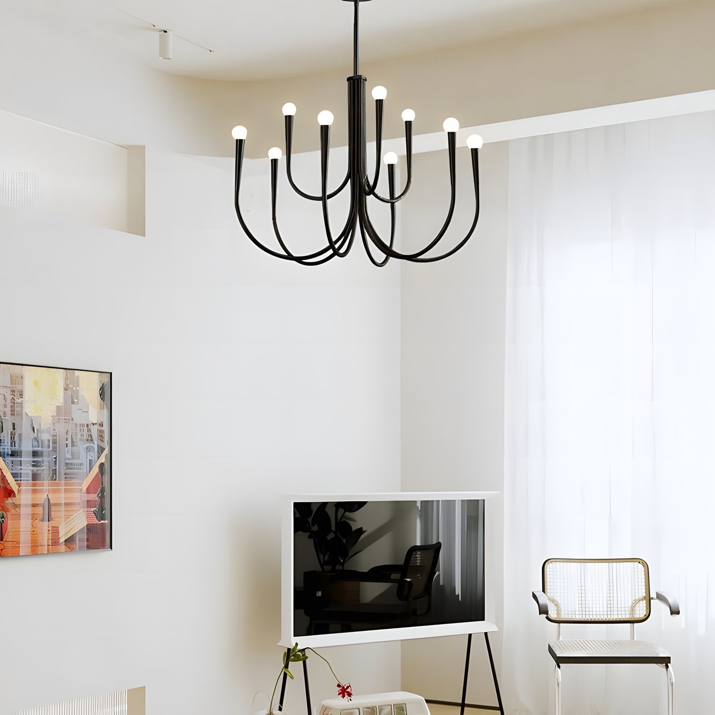 Luren Light Luxury Candle Iron Branch Chandelier