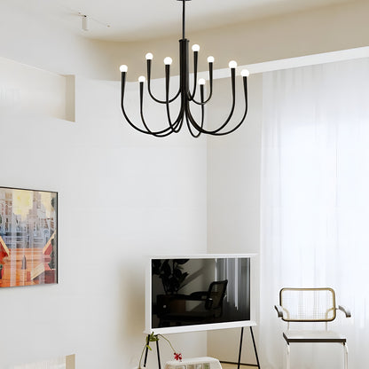 Luren Light Luxury Candle Iron Branch Chandelier