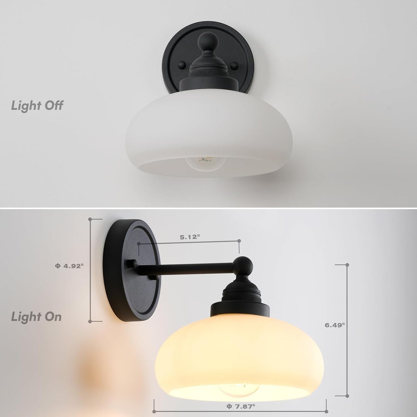Alberta Bauhaus Milk White Glass Wall Sconce