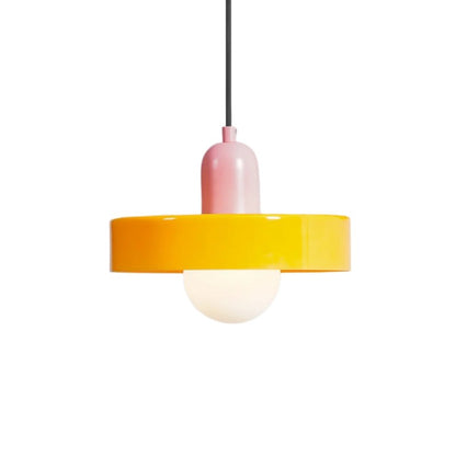 Xanadu Bauhaus Stained Glass Disc Pendant Light