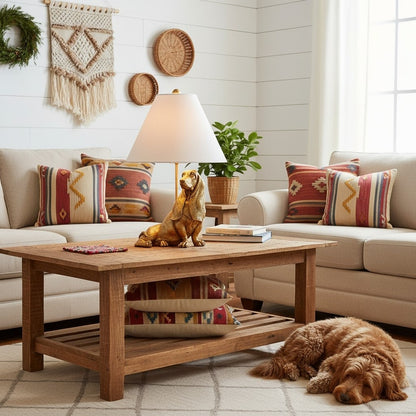 Aurea Unique Animal Table Lamp - Dog Sculptural Accent Lighting for Bedroom & Living Room