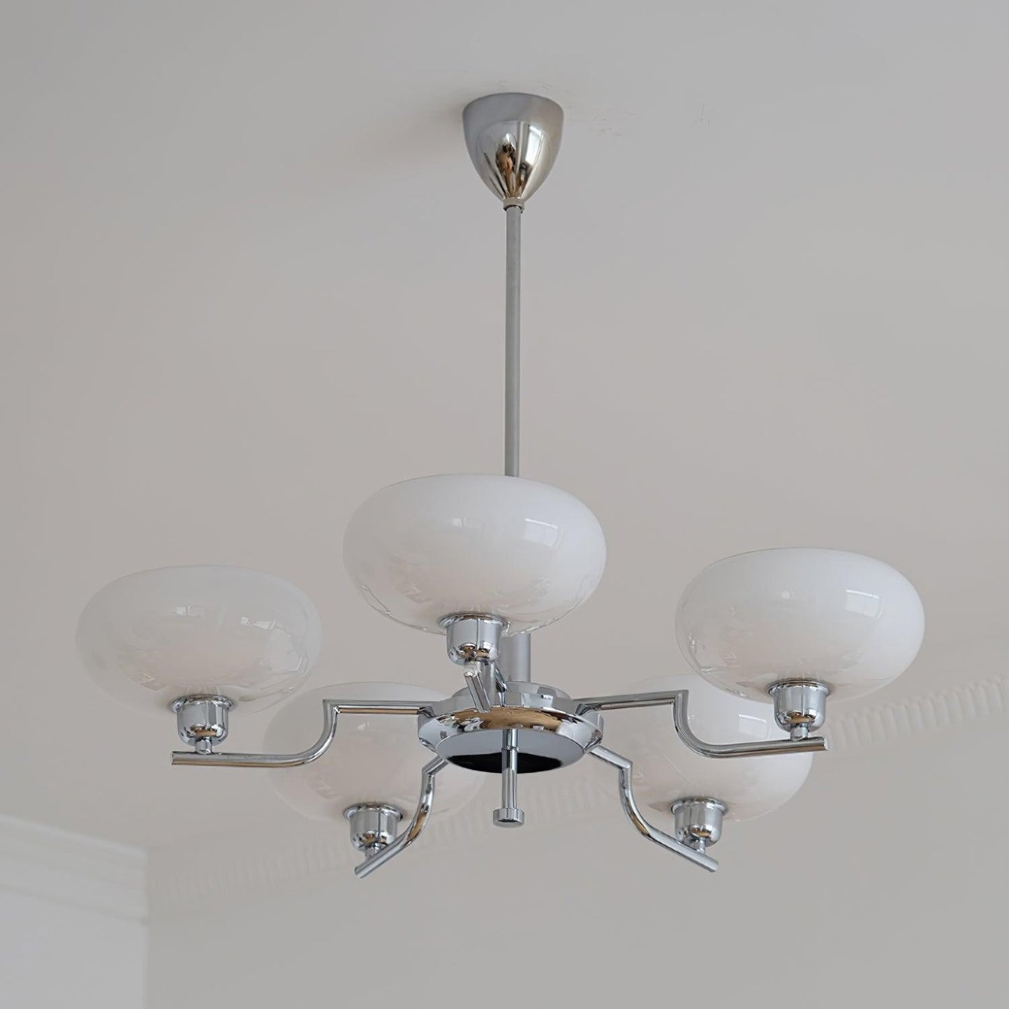 Shadella Modern Cream Glass Bauhaus Chandelier