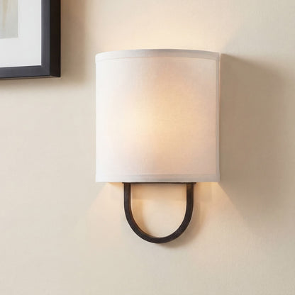 Zylar Modern Metal Fabric Shade Wall Sconce